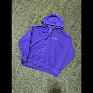 Nike embroidered Full  Zip-Up Hoodie Purple Size L
